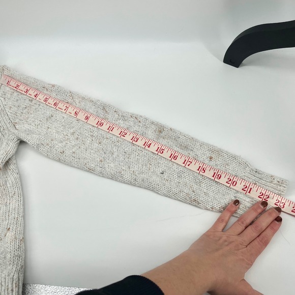 Banana Rep. Speckled Knit Crew Neck Sweater Womens S white/tan/gray Cozy Casual - Picture 6 of 7